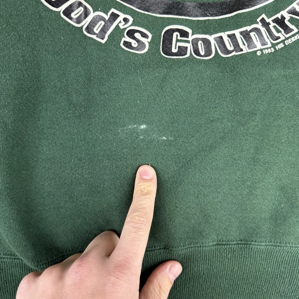 Vintage Oregon Gods Country Crewneck Sweater 90s Green‎ Men's Size Xl Jerzees